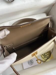 NO.12—Gold-Hermès Kelly 19 (colored button) 12